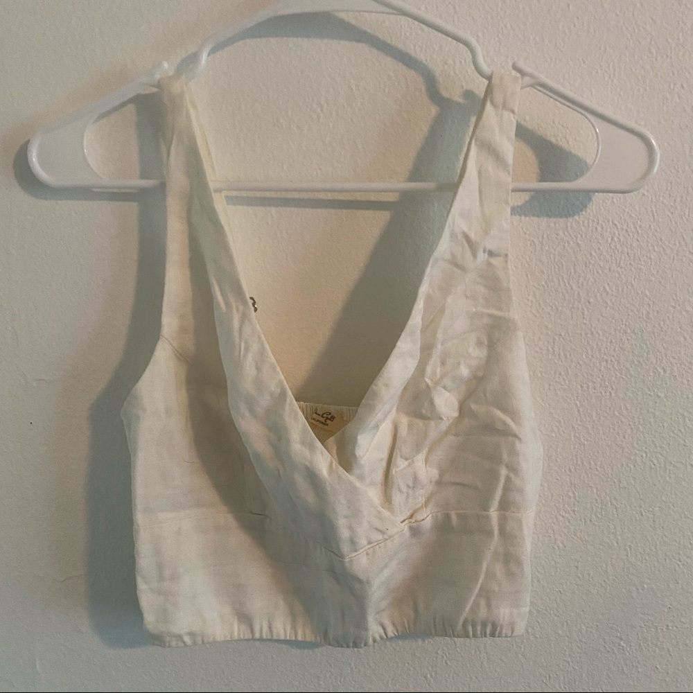 John Galt Crop Linen Tank